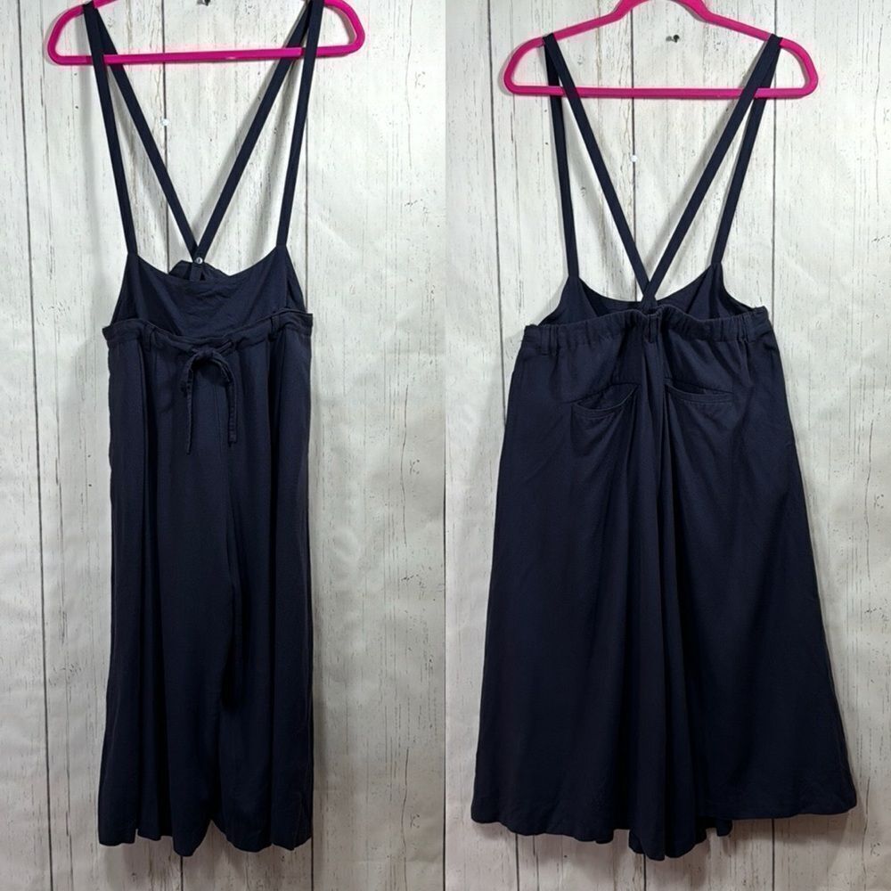 Niko And ... Navy Blue Wide Leg Pockets Womens Summer Jumpsuit